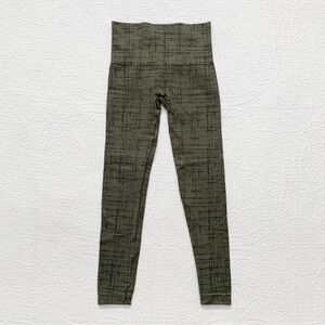 SPANX Look At‎ Me Now Seamless Cropped Leggings, Olive / Black Crosshatch
